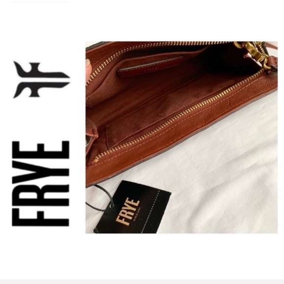 NWOT FRYE genuine leather crossbody cognac - Picture 7 of 8